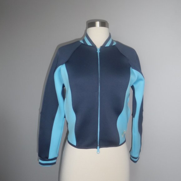 Adidas Stella Mccartney‎ Neoprene Bomber Blu Performance Running Casual Jacket - Picture 3 of 12
